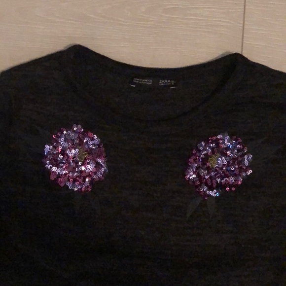 π₯3/$18π₯ EUC ZARA SEQUINS TOP - Picture 2 of 5